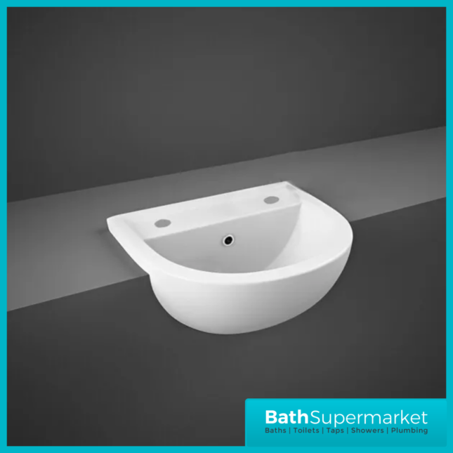 RAK Compact Semi Recessed Basin Right & Left Hand 450mm Wide - 1 & 2 Tap Hole