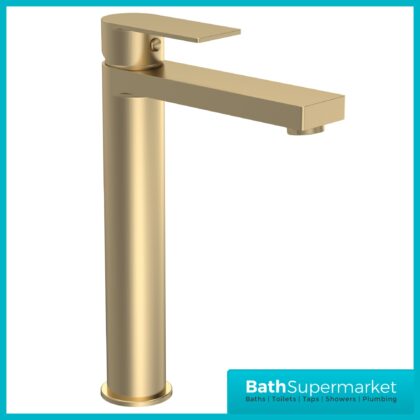 Nuie Canada Brushed Brass Mono Tall High Rise Basin Mixer Tap