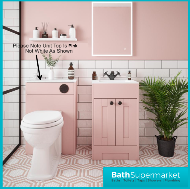 Traditional Timeless Antique Rose Pink Back To Wall WC Toilet Unit 550mm