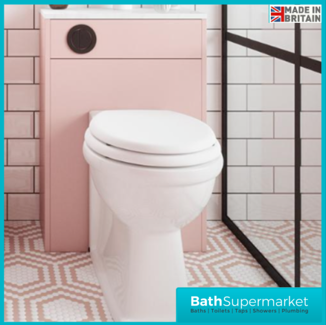 Traditional Timeless Antique Rose Pink Back To Wall WC Toilet Unit 550mm
