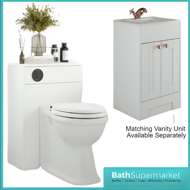 Traditional Timeless White Ash Back To Wall WC Toilet Unit 550mm