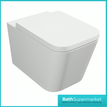 Kartell Genoa Square Wall Hung WC Pan With Premium Soft Close Toilet Seat