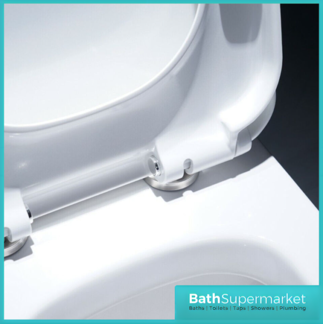 White Rimless Wall Hung Pan With Soft Close Toilet Seat