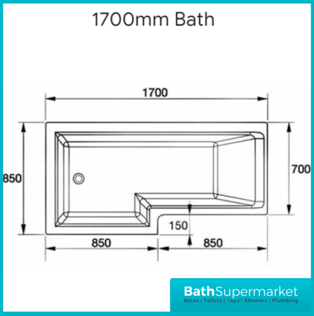 Titan L Shape Bath Left-Right Hand & Brushed Brass Shower Screen With Fixed Return