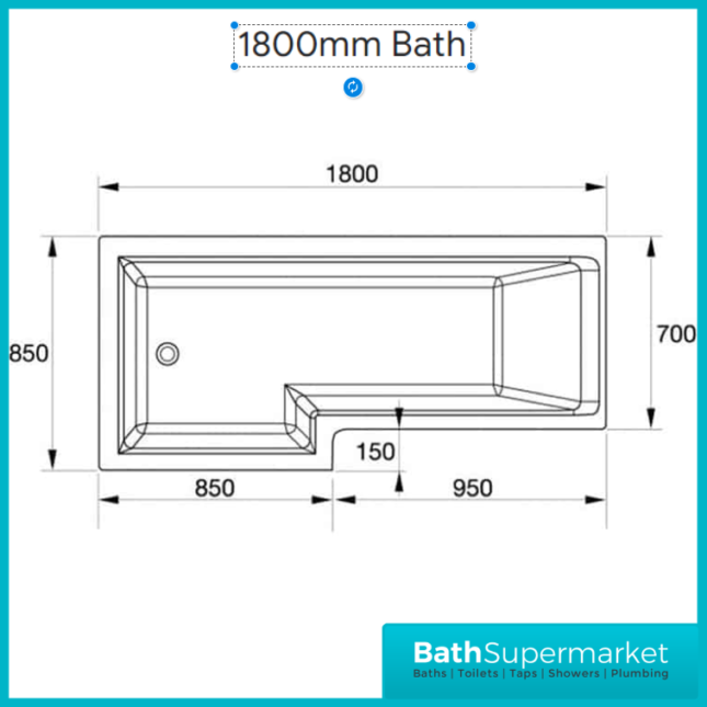 Titan L Shape Bath Left-Right Hand & Brushed Brass Shower Screen With Fixed Return