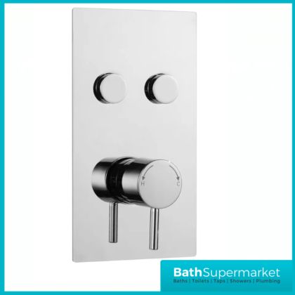Kartell K-Vit Plan Twin Round Push Button Concealed Thermostatic Shower Valve 2 Way