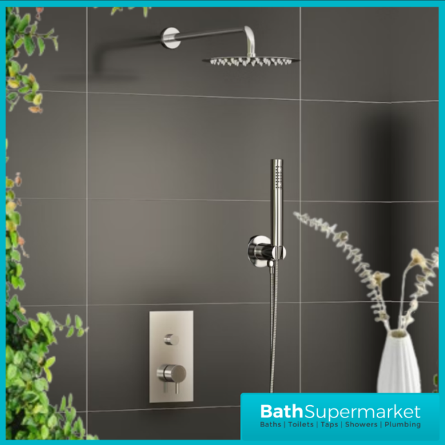 Kartell K-Vit Plan Twin Round Push Button Concealed Thermostatic Shower Valve 2 Way