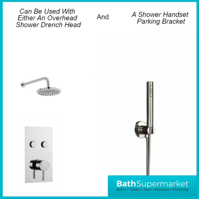 Kartell K-Vit Plan Twin Round Push Button Concealed Thermostatic Shower Valve 2 Way