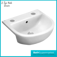 RAK Compact Semi Recessed Basin Right & Left Hand 450mm Wide - 1 & 2 Tap Hole