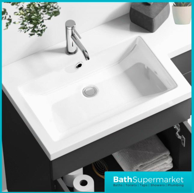 Scudo Lili Matt Grey L Shape Vanity Basin & WC Unit Pack 1100mm LH & RH