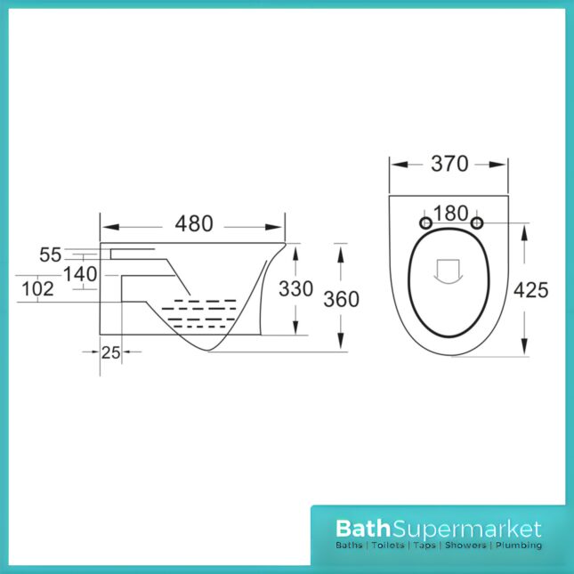 Sognare Deia Wall Hung Rimless Pan With Soft Close Slim Toilet Seat