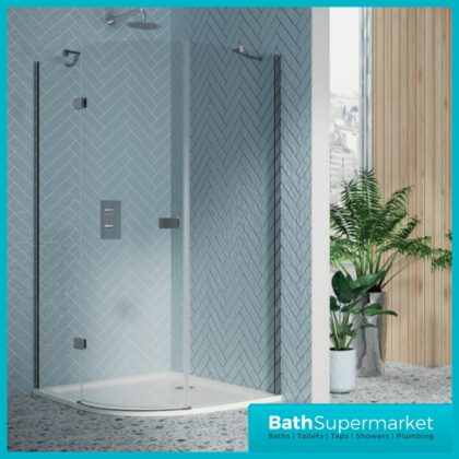 Sognare Athena Chrome Hinged Offset Quadrant Shower Enclosure 1200mm x 800mm