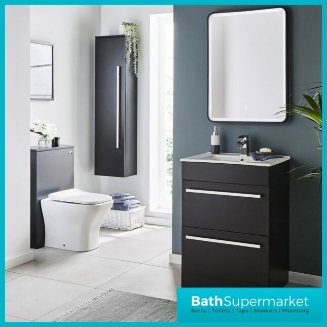 Kartell Purity Nero Matt Black Floor Standing WC Toilet Unit 500mm