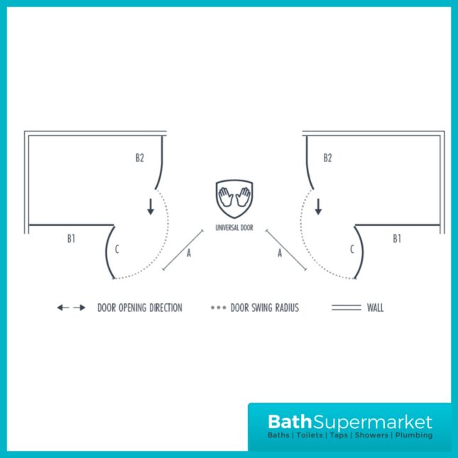 Sognare Athena Brushed Brass Hinged Offset Quadrant Shower Enclosure 1200mm x 800mm