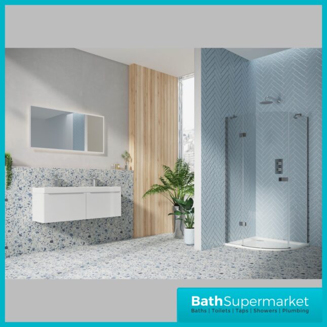 Sognare Athena Chrome Hinged Offset Quadrant Shower Enclosure 1200mm x 800mm