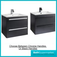 Kartell Purity Nero Matt Black Wall Hung Drawer Basin Unit 600mm With Handles