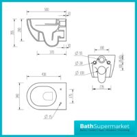 AquaVolere Fleur Rimless Wall Hung WC Pan & Soft Close Toilet Seat