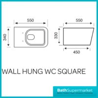 Kartell Genoa Square Wall Hung WC Pan With Premium Soft Close Toilet Seat