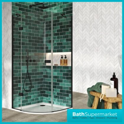 Sognare Athena Black Quadrant Shower Enclosure 900mm x 900mm – 1900mm