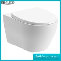 AquaVolere Fleur Rimless Wall Hung WC Pan & Soft Close Toilet Seat