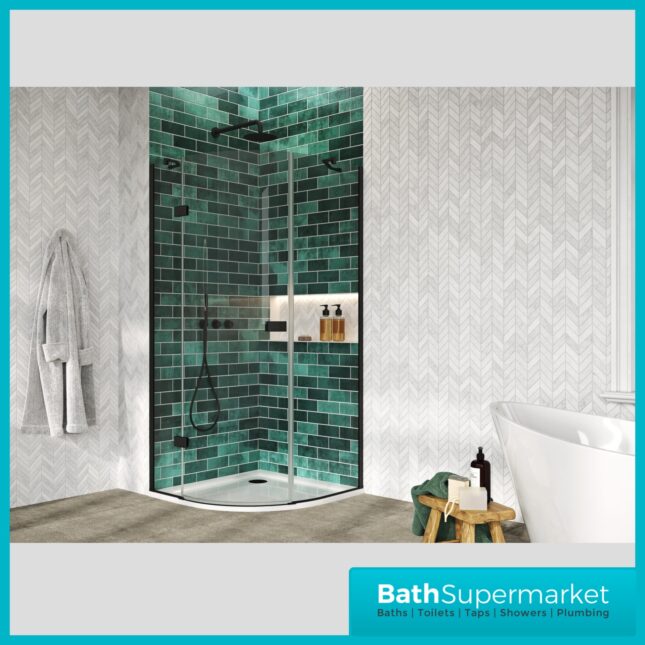 Sognare Athena Black Quadrant Shower Enclosure 900mm x 900mm – 1900mm