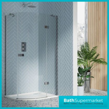 Sognare Athena Chrome Hinged Offset Quadrant Shower Enclosure 1200mm x 900mm