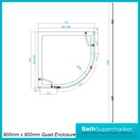 Sognare Athena Black Quadrant Shower Enclosure 900mm x 900mm – 1900mm