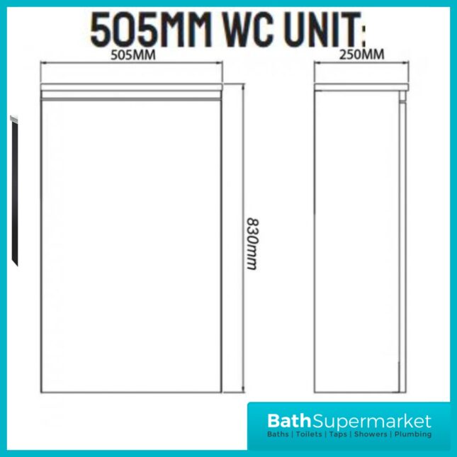 Kartell Purity Nero Matt Black Floor Standing WC Toilet Unit 500mm