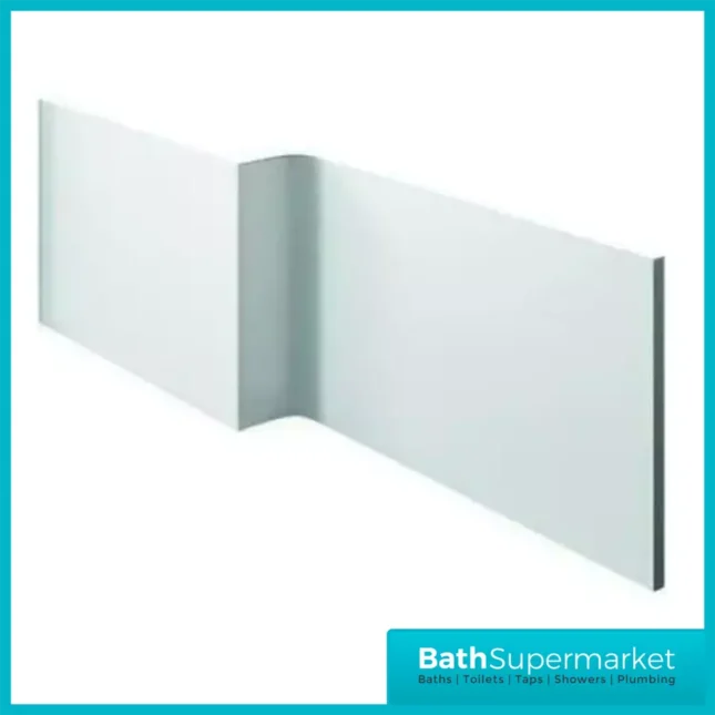 Titan L Shape Bath Left & Right Hand With Brushed Brass Fixed Return Shower Screen