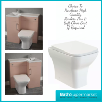 Pastille Pink L Shape Vanity Basin Combination Unit-Pan & Handle Option 900mm LH/RH