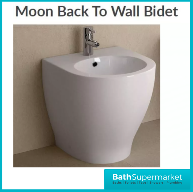 RAK Moon Alpine White Floor Standing Back To Wall Bidet 1 Tap Hole