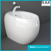 RAK Cloud Alpine White Floor Standing Back To Wall Bidet 1 Tap Hole