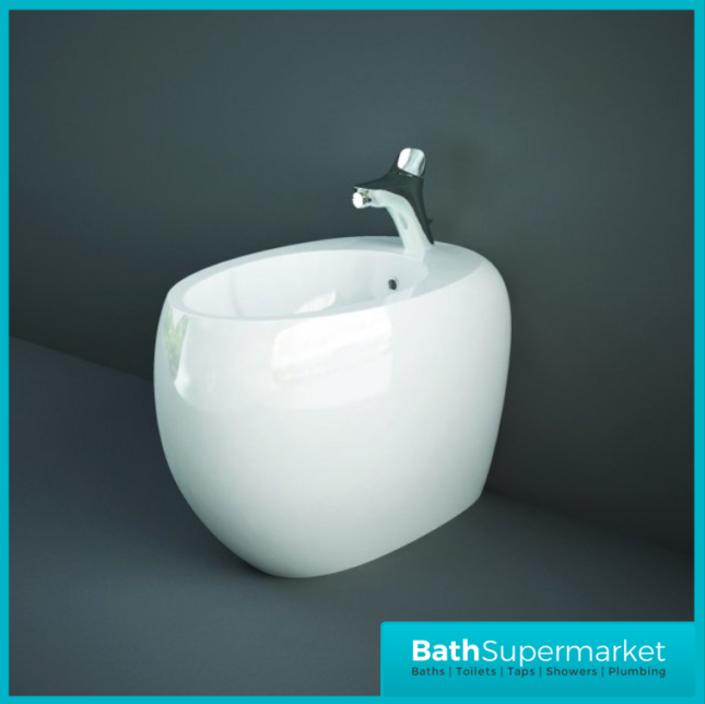 RAK Cloud Alpine White Floor Standing Back To Wall Bidet 1 Tap Hole