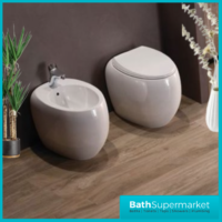 RAK Cloud Alpine White Floor Standing Back To Wall Bidet 1 Tap Hole