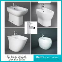 Kartell KVIT Plan Chrome Mono Lever Handle Bidet Mixer Tap
