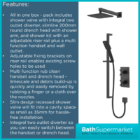 Bristan Cruzar Matt Black Twin Crosshead Handle Concealed Shower Package