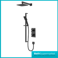 Bristan Cruzar Matt Black Twin Crosshead Handle Concealed Shower Package