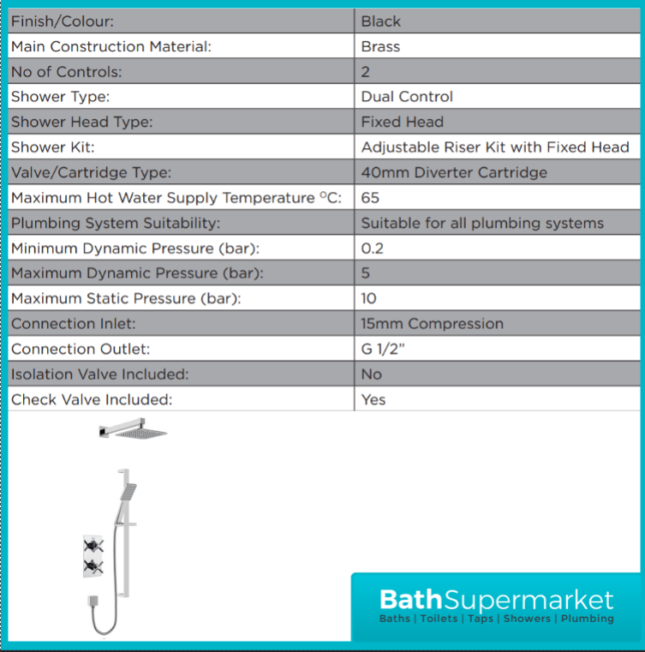 Bristan Cruzar Polished Chrome Twin Crosshead Handle Concealed Shower Package