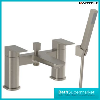 Kartell K-Vit Kolt Brushed Nickel Twin Lever Bath Shower Mixer Tap