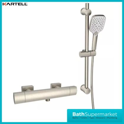 Kartell K-Vit Kolt Brushed Nickel Exposed Valve Thermostatic Shower Rail Kit