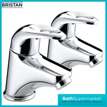 Bristan Java Luminance Chrome Pair Deck Mounted 2 Tap Hole Hot & Cold Bath Taps