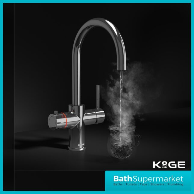 Sognare KoGE 4-In-1 Chrome Pull Out Spout Boiling Water Kitchen Tap System Filter Kit