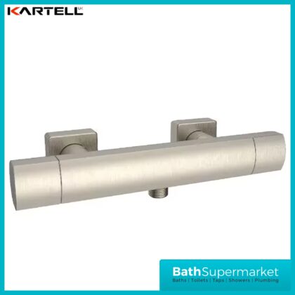 Kartell K-Vit Kolt Brushed Nickel Thermostatic Exposed Shower Bar Valve