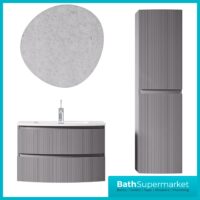 Rocanue Lux Valentina Mid Grey Wall Hung Tall Storage Unit 1500mm High