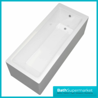 Square Matt Black Bathroom Suite With Bath Set & Glass Screen – Various Sizes