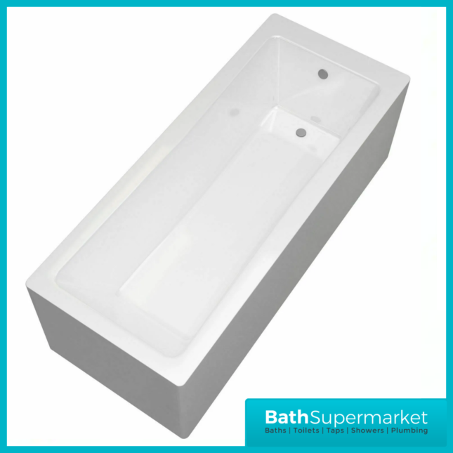 Square Matt Black Bathroom Suite With Bath Set & Glass Screen – Various Sizes