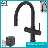 Sognare KoGE 4-In-1 Matte Black Pull Out Spout Boiling Water Kitchen Tap System Filter