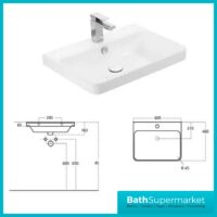 Kartell Options 24 White Gloss Floor Standing Vanity Door Storage Basin Unit 600mm
