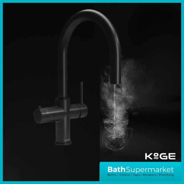 Sognare KoGE 4-In-1 Matte Black Pull Out Spout Boiling Water Kitchen Tap System Filter Kit