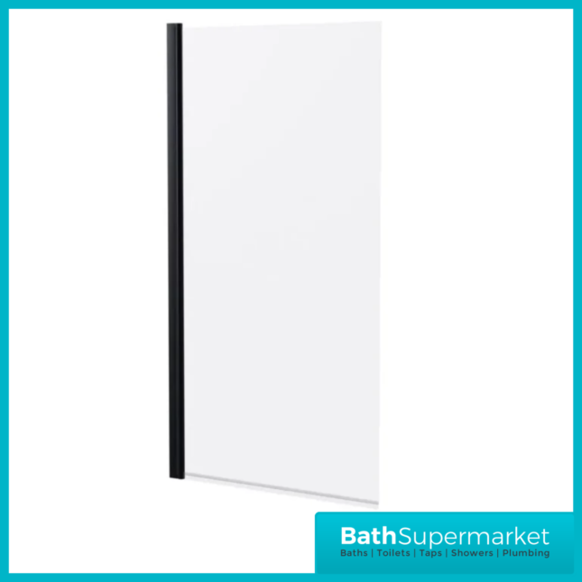 Square Matt Black Bathroom Suite With Bath Set & Glass Screen – Various Sizes